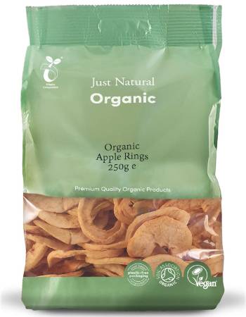 JUST NATURAL APPLE RINGS 125G