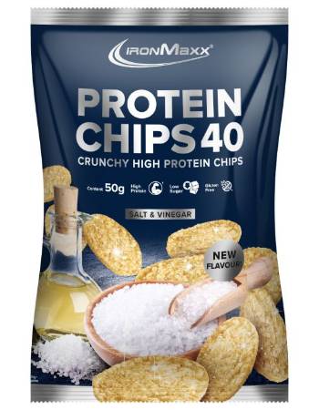 IRONMAXX PROTEIN CHIPS SALT & VINEGAR 50G