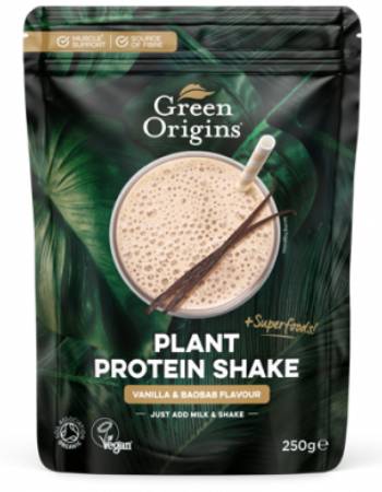 GREEN ORIGINS PROTEIN (PLANT) SHAKE VANILLA & BAOBAB 250G