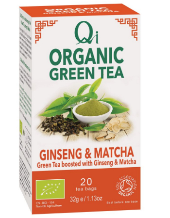 QI GREEN TEA GINSENG MATCHA 20 BAGS