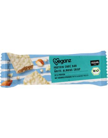 VEGANZ PROTEIN WHITE ALMOND CRISP BAR 50G