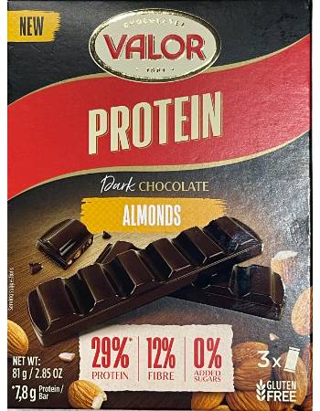 VALOR PROTEIN 3 BARS 81G | DARK CHOCOLATE ALMONDS