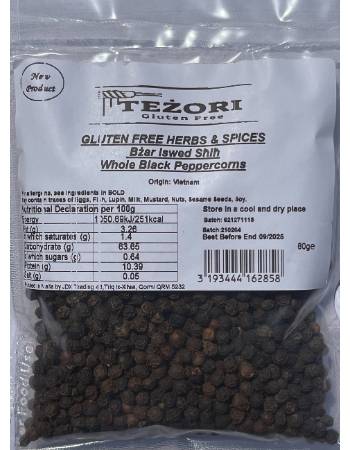 GLUTENFREEBISS GLUTEN FREE WHOLE BLACK PEPPER 80G