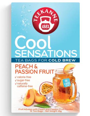 TEEKANNE COOL SESATIONS PEACH & PASSION FRUIT TEA (18 TEABAGS)