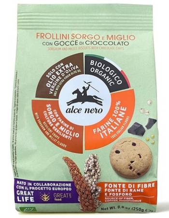 ALCE NERO SORGHUM & MILLET CHOCOLATE BISCUIT 250G