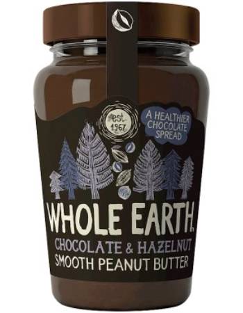 WHOLE EARTH CHOCOLATE HAZELNUT SMOOTH PEANUT BUTTER 340G