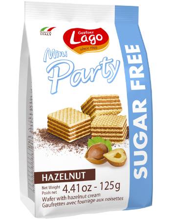 LAGO SUGAR FREE HAZELNUT WAFER MINI 125G