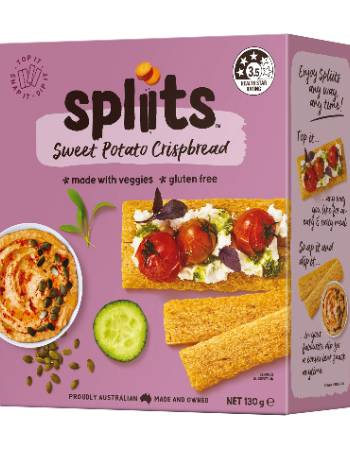 ORGRAN SPLIITS SWEET POTATO CRISPBREAD 130G