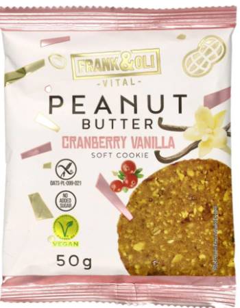 FRANK & OLI PEANUT BUTTER CRANBERRY & VANILLA COOKIE 50G