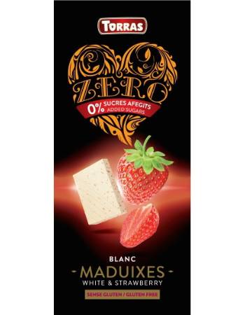 TORRAS ZERO WHITE CHOCOLATE STRAWBERRY 125G