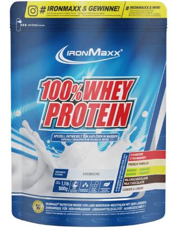 IRONMAXX 100% WHEY STRAWBERRY 500G