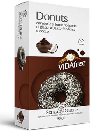 VIDAFREE DARK CHOCOLATE AND COCONUT DONUTS 90G