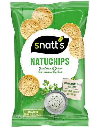 SNATT'S NATUCHIPS SOUR CREAM & ONION 75G