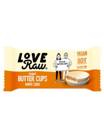 LOVE RAW WHITE CHOCOLATE PEANUT BUTTER CUPS 34G