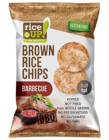 RICE UP BROWN RICE CHIPS BBQ 25G