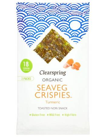 CLEARSPRING SEA VEGETABLE CRISPIES TURMERIC 3 X 4G