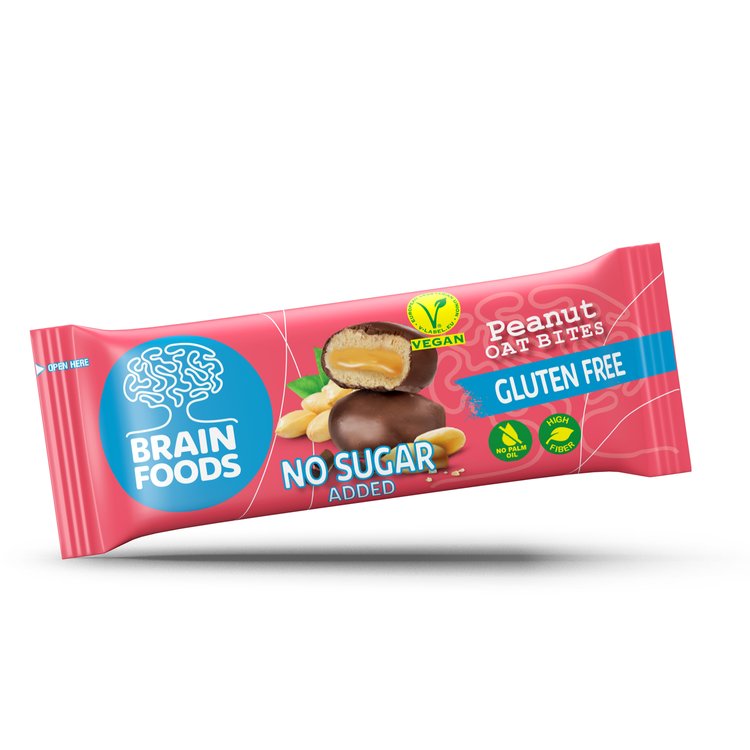 BRAIN FOODS PEANUT OAT BITES 44G