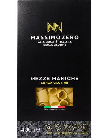 MASSIMO ZERO GLUTEN FREE PASTA MEZZE MANICHE 400G