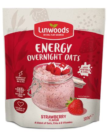 LINWOODS ENERGY OVERNIGHT OATS STRAWBERRY 300G