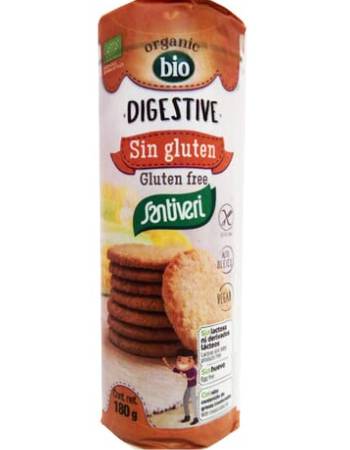 SANTIVERI ORGANIC DIGESTIVE GLUTEN FREE BISCUITS 180G