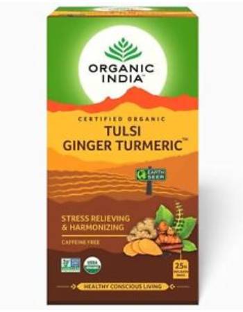 ORGANIC INDIA TULSI TURMERIC GINGER (25 BAGS)