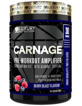 LUXURY NUTRITION CARNAGE PRE WORKOUT BERRY BLAST 300G