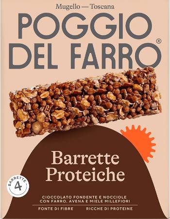 POGGIO DEL FARRO PROTEIN BARS 4 X 25G | DARK CHOCOLATE, HAZELNUTS, SPELT, OATS & HONEY