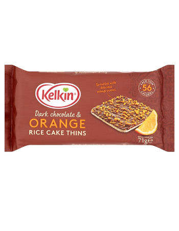 KELKIN DARK CHOC ORANGE RICE CAKES 71G