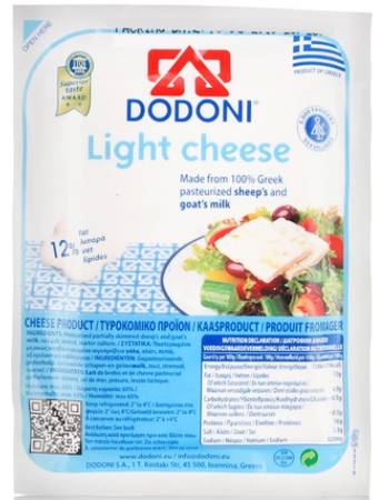 DODONI LIGHT FETA CHEESE 180G