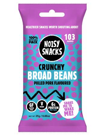 NOISY SNACKS BROAD BEANS PULLED PORK FLAVOURED 25G 50% OFF