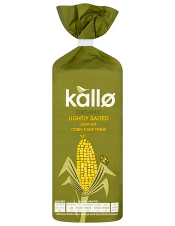 KALLO LIGHTLY SALTED CORN CAKES THINS