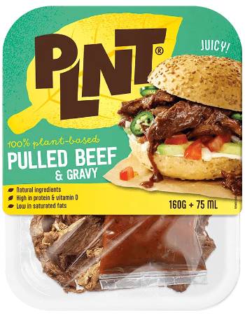 PLNT 100% PLANT BASED PULLED BEEF & GRAVY 160G