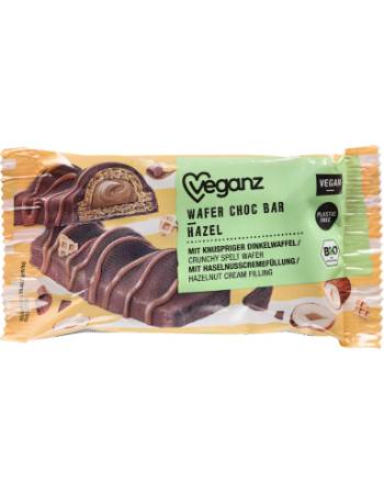 VEGANZ WAFER CHOCOLATE HAZEL BAR 30G