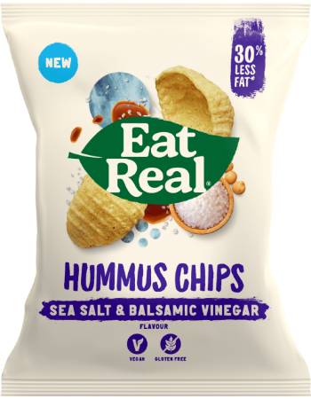 EAT REAL HUMMUS CHIPS SEA SALT & BALSAMIC VINEGAR 45G