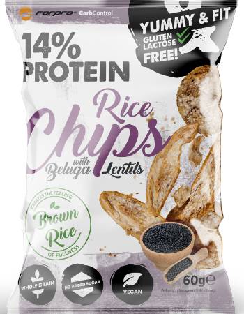 FORPRO PROTEIN RICE CHIPS WITH BELUGA LENTILS 60G