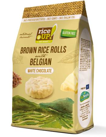 RICE UP BROWN RICE ROLLS WITH WHITE CHOCOLATE 50G