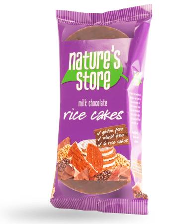 NATURES STORE MILK CHOCOLATE RICE CAKES 100G