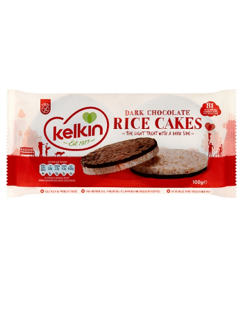 KELKIN GLUTEN FREE DARK CHOCOLATE RICE CAKES 100G