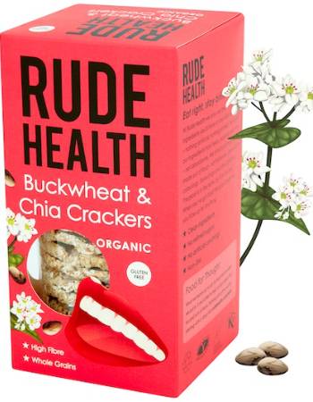 RUDE HEALTH BUCKWHEAT AND CHIA CRACKERS 150G