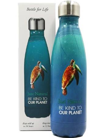 JUST NATURAL STAINLESS STEEL BOTTLE TURTLE 500ML