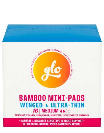 HERE WE FLO BAMBOO MINI PADS FOR SENSITIVE BLADDER (INCONTINENCE) 16 PADS