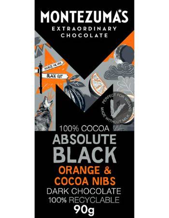 MONTEZUMA'S ABSOLUTE BLACK ORANGE & CACAO NIBS 90G