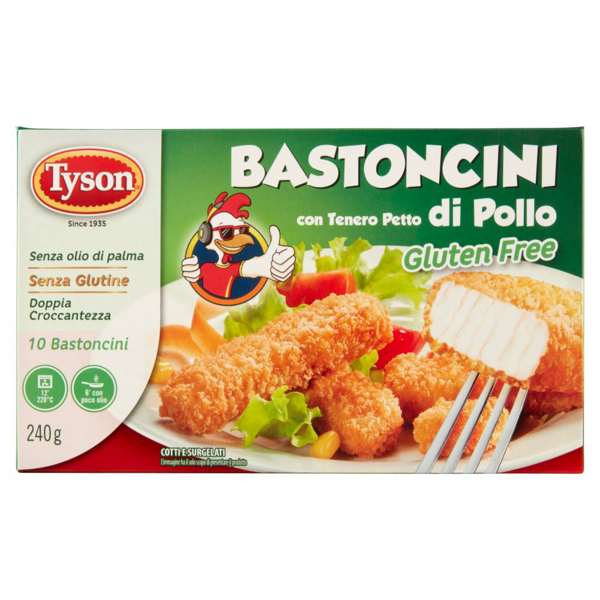 TYSON STICKS WITH TENDER COOKED & FROZEN CHICKEN BREAST | 10 STICKS 240G