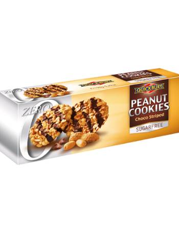 QUICKBURY SUGAR FREE PEANUT CHOCO STRIPED COOKIES 125G