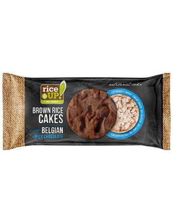 BROWN RICE CAKES BELGIAN MILK CHOC 90G