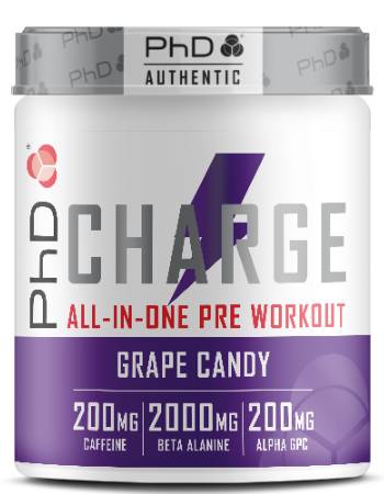 PHD PRE WORKOUT CHARGE GRAPE CANDY 300G