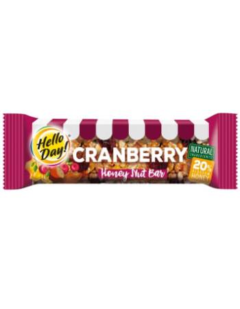 HELLO DAY NUT BAR CRANBERRY HONEY 35G