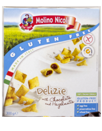MOLINO NICOLI DELIGHTS FILLED WITH CHOCOLATE & HAZELNUTS 300G