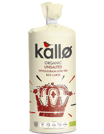 KALLO ORGANIC RICE CAKES UNSALTED 130G