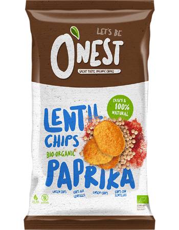 O'NEST LENTIL CHIPS PAPRIKA 75G